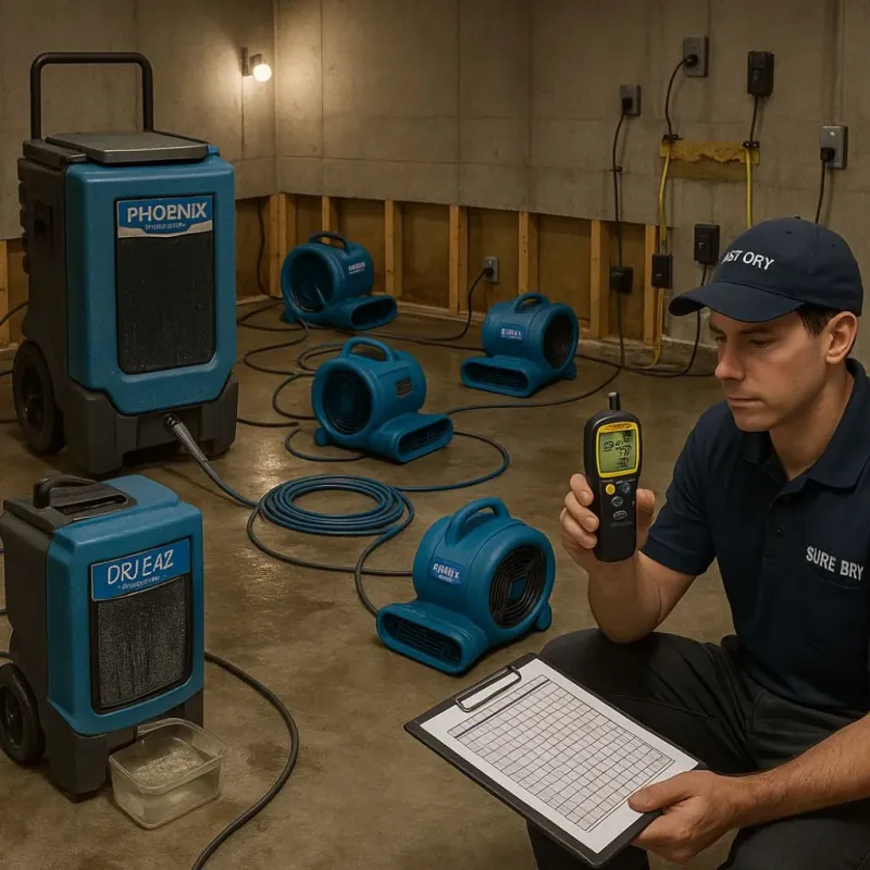 Structural Drying and Dehumidification process in McKenzie County, ND
